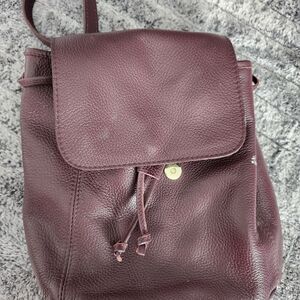 Vera Pelle Deep Burgundy Leather Backpack